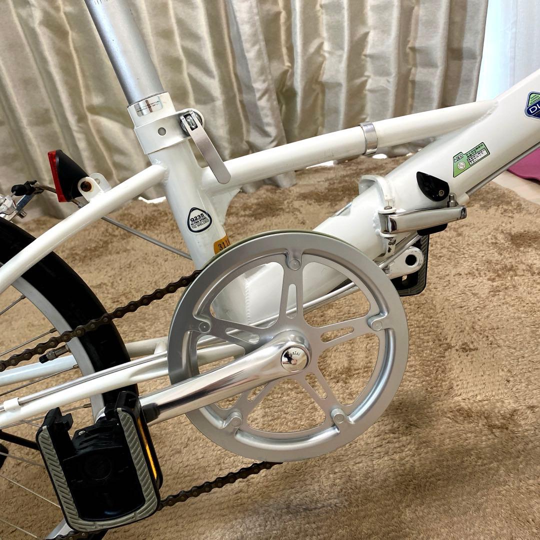 DAHONホワイト折りたたみ自転車20inch ブリヂストン空気入れ付き［美品］