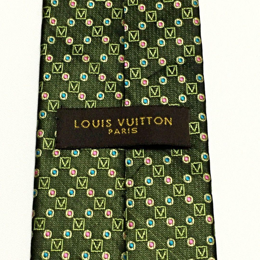 未使用級 ルイヴィトン Louis Vuitton ネクタイ シルク ドット