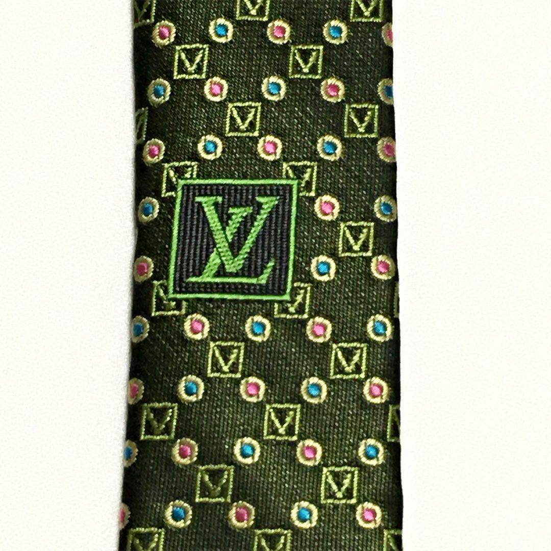 未使用級 ルイヴィトン Louis Vuitton ネクタイ シルク ドット