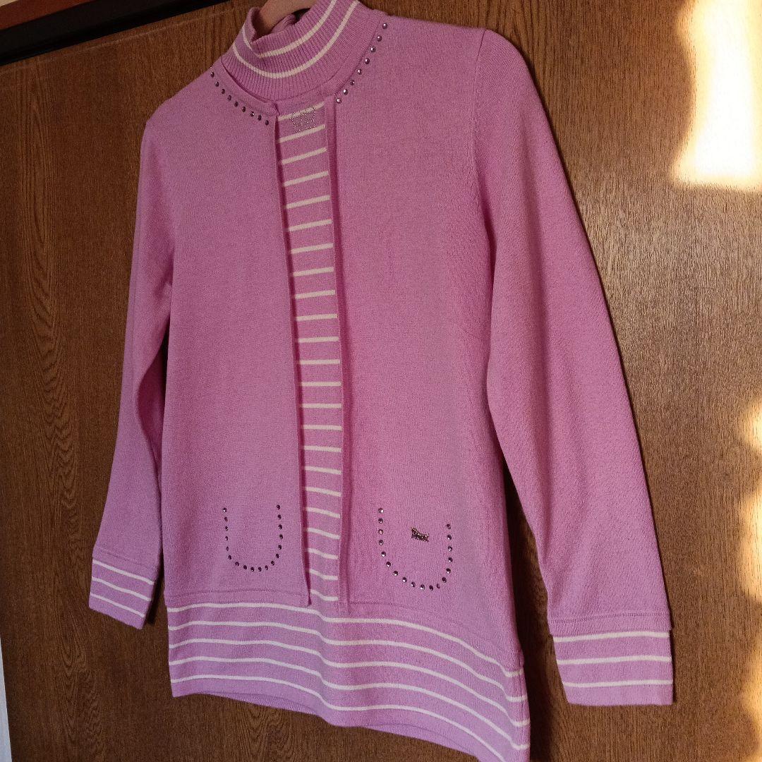 rei‼️PICONE ピッコーネ ビジュー付き ストライプ ニット