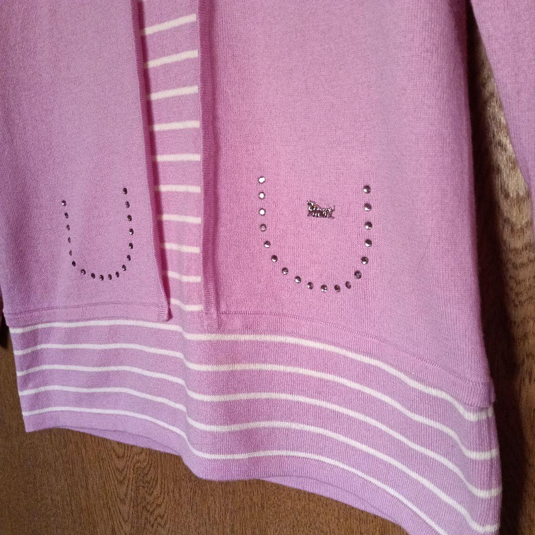 rei‼️PICONE ピッコーネ ビジュー付き ストライプ ニット