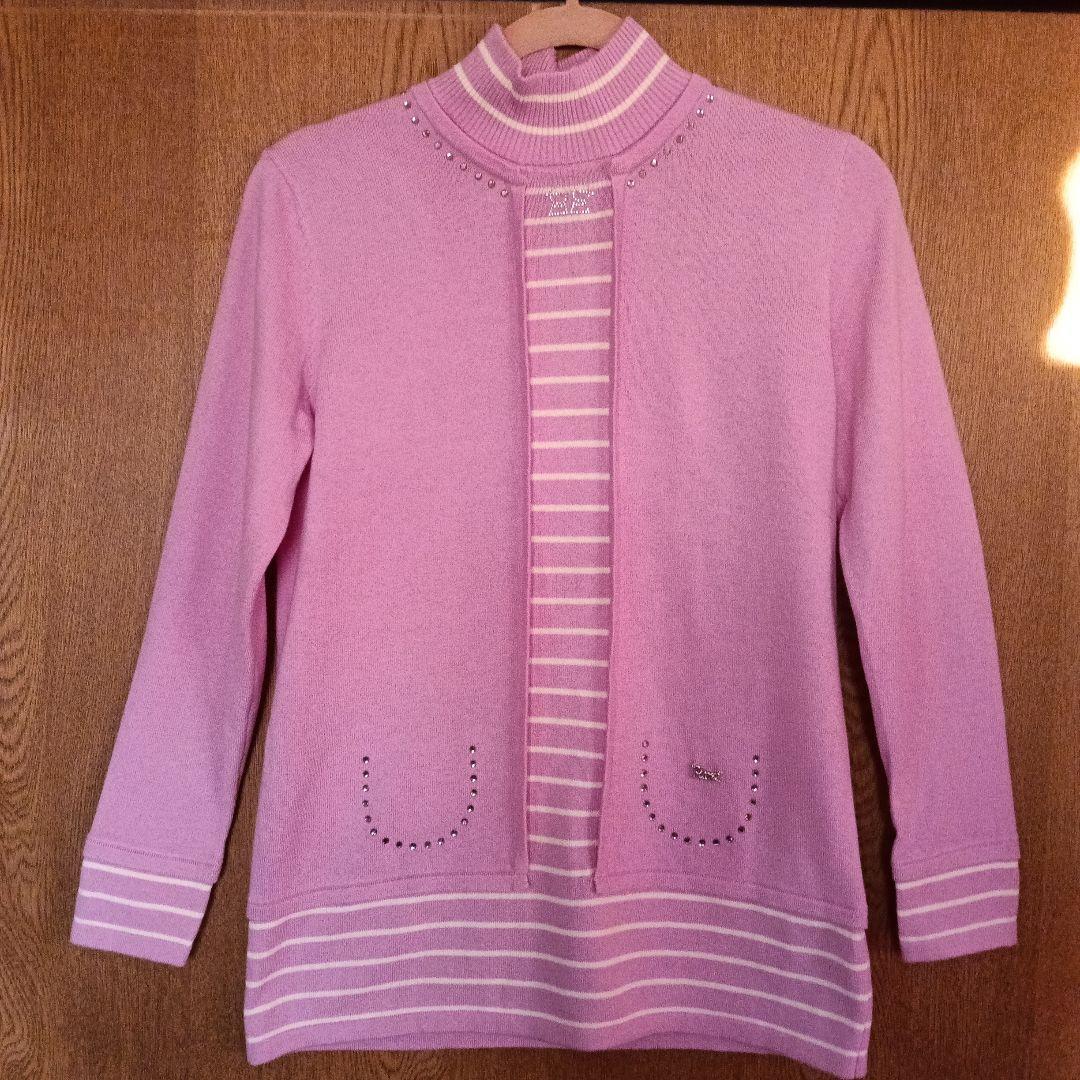 rei‼️PICONE ピッコーネ ビジュー付き ストライプ ニット