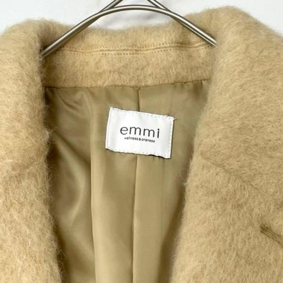 【新品タグ付き 24aw】エミ シャギーテーラードジャケットコート ベージュ 1