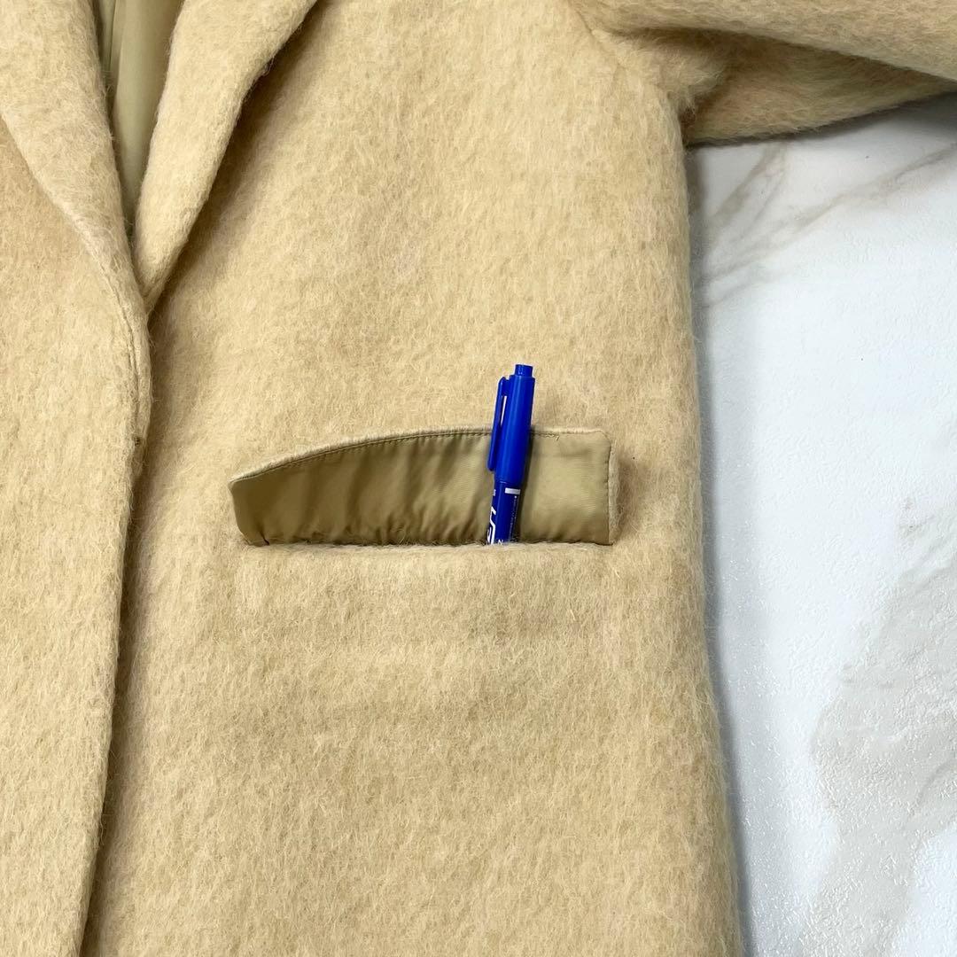 【新品タグ付き 24aw】エミ シャギーテーラードジャケットコート ベージュ 1