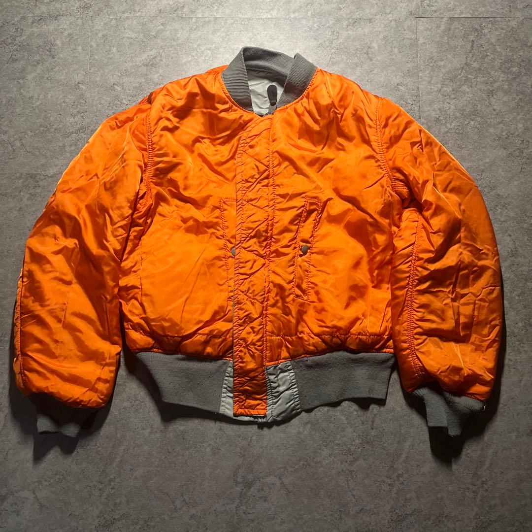 90s USA製 alpha ma-1 フライトジャケット M シルバー