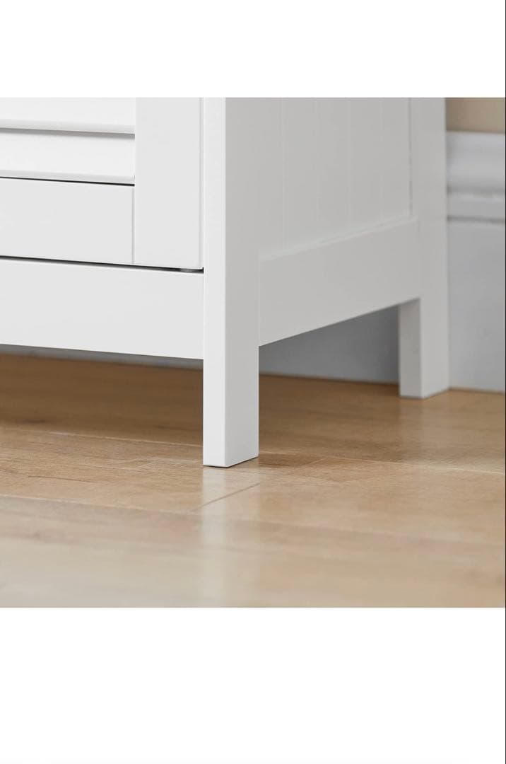 ホワイト木製ラック 引き出し付き 収納