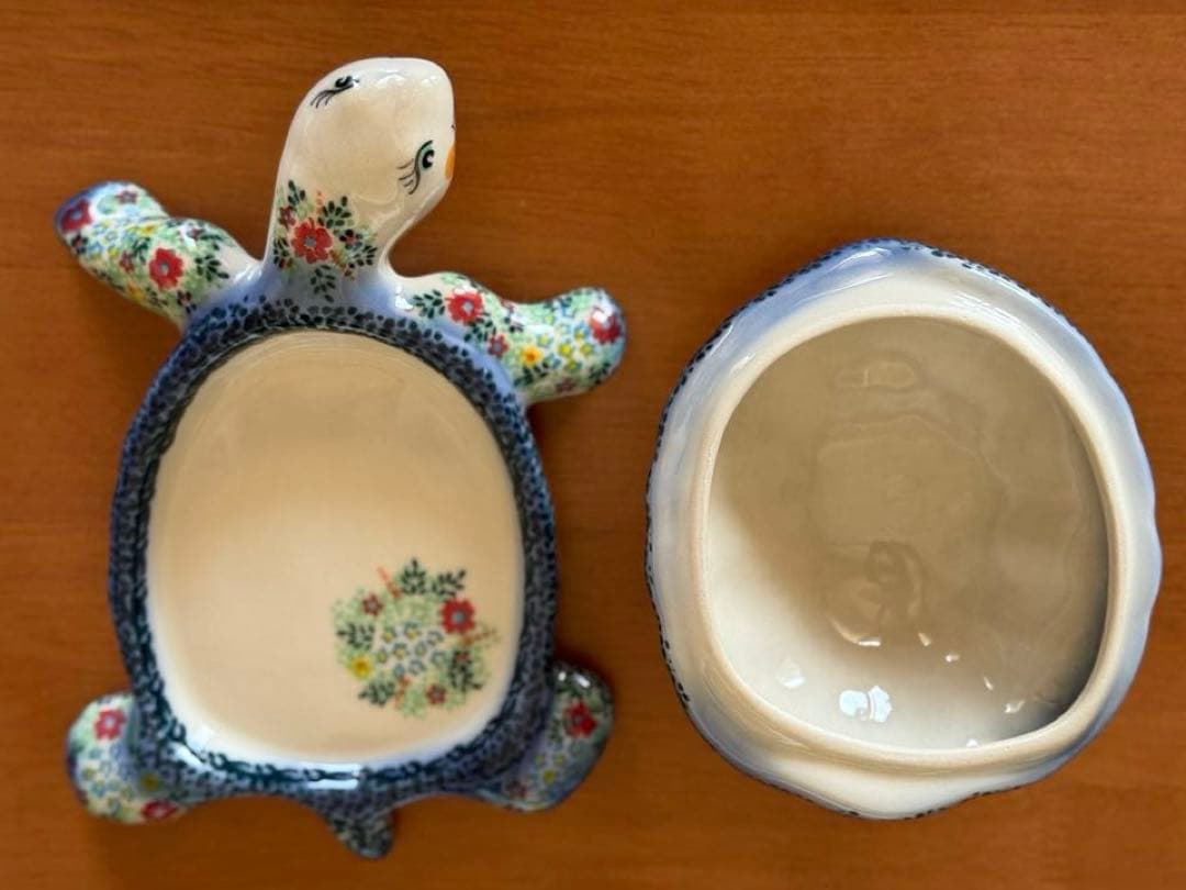 ポーランド陶器　ガリア社　カメの小物入れ