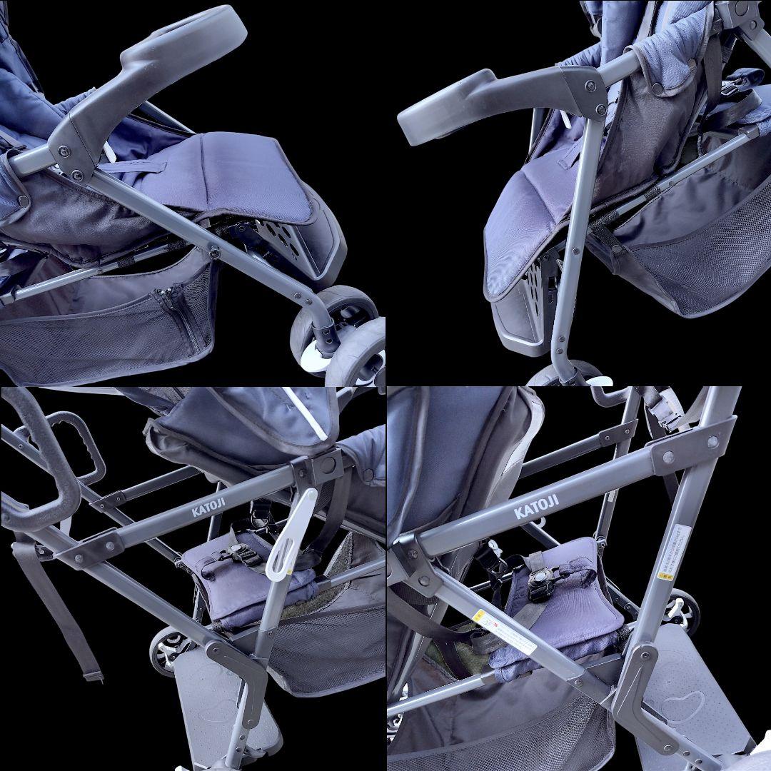 【送料込】KATOJI カトージ 2人乗りベビーカー 2人でゴー ネイビー