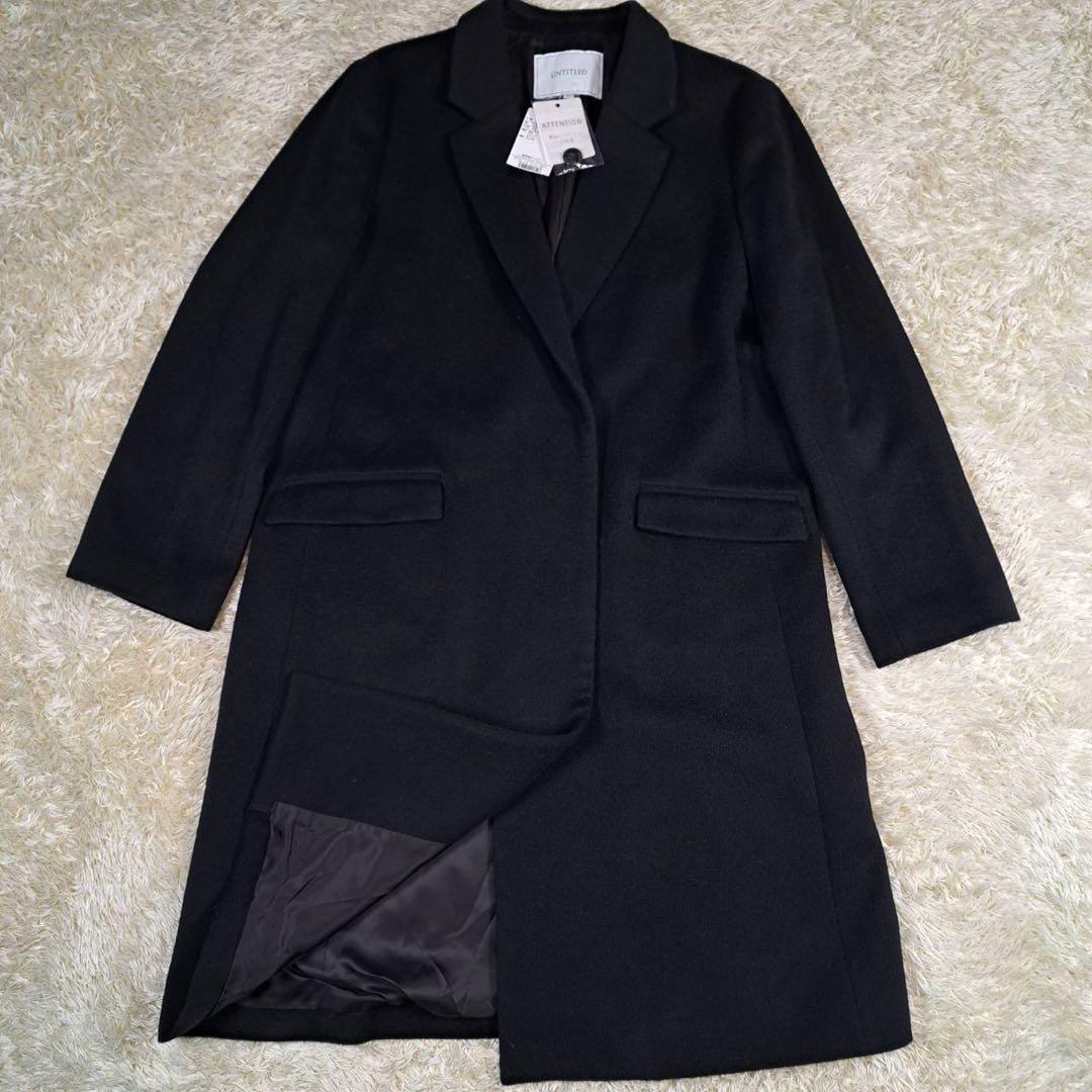 未使用品　アンタイトル　22AW カシミヤ混 チェスターコート　ブラック