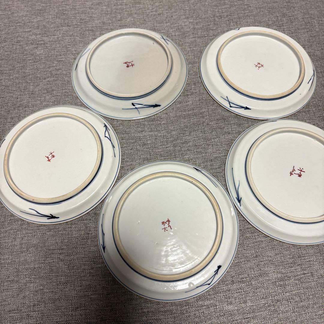 【九谷焼 浅倉五十吉 小皿5枚揃 共箱付】