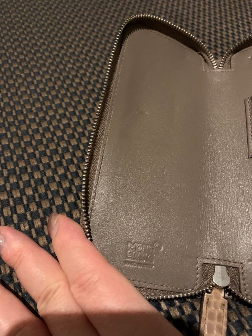 Mont Blanc モンブラン　2本差しペンケース　クロコ型押し　希少