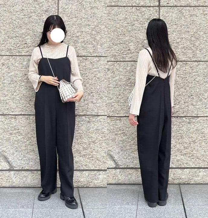 美品 デミルクス ビームス 2,6万円 上品オールインワン ブラック E373