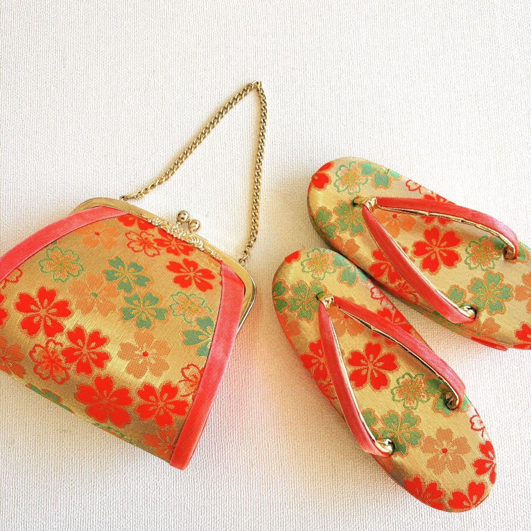 七五三　7歳女の子 　セット　小物セット　正絹袋帯 蝶　5484