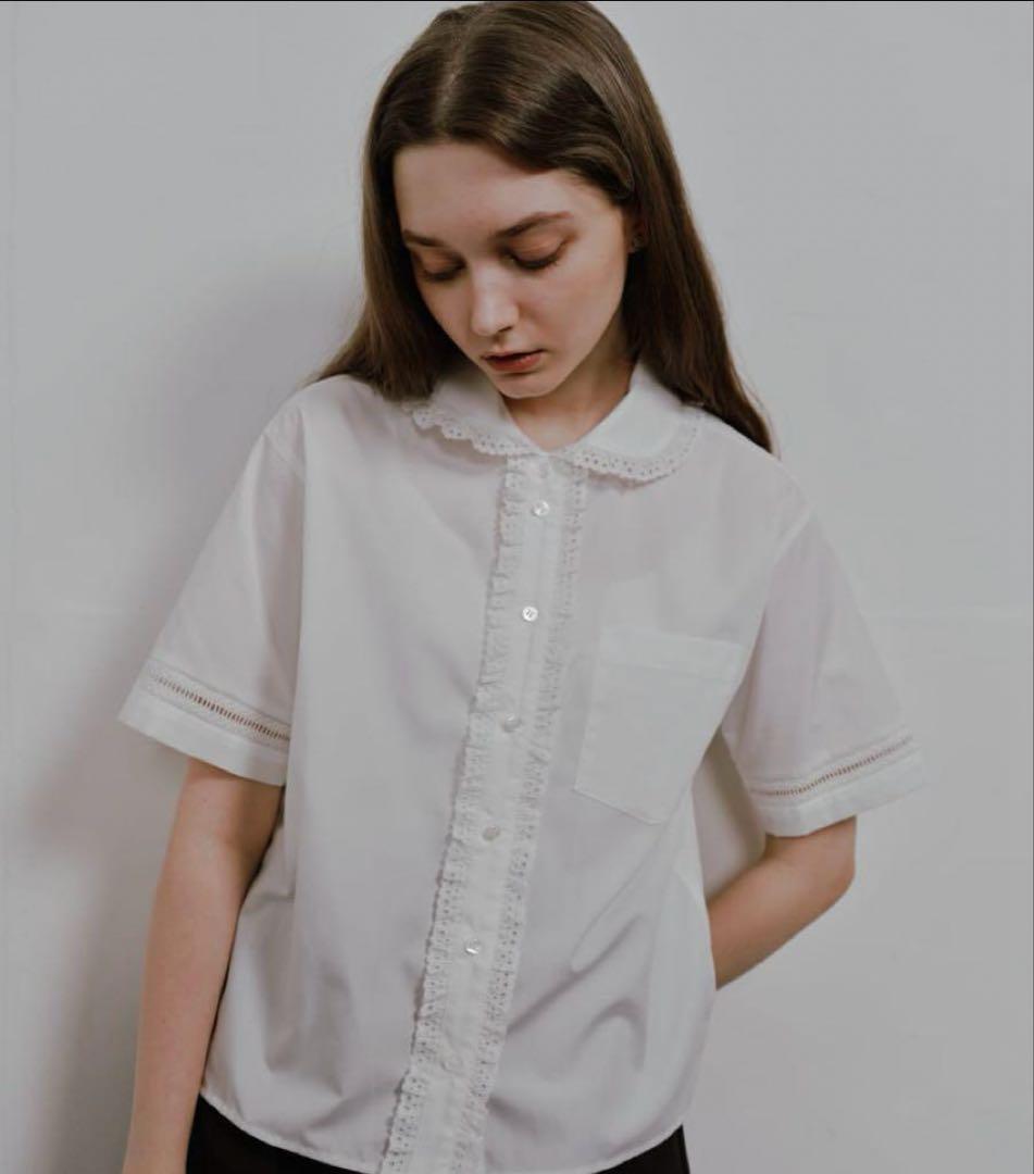 OHGAオーガPURE LACE半袖シャツブラウス