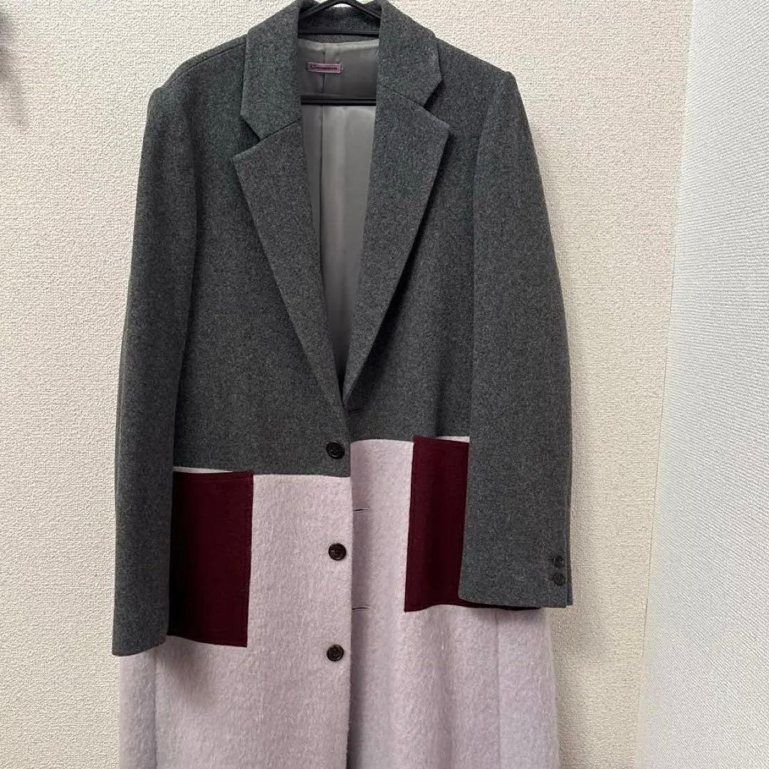 SUE UNDERCOVER チェスターコート グレー/ワイン