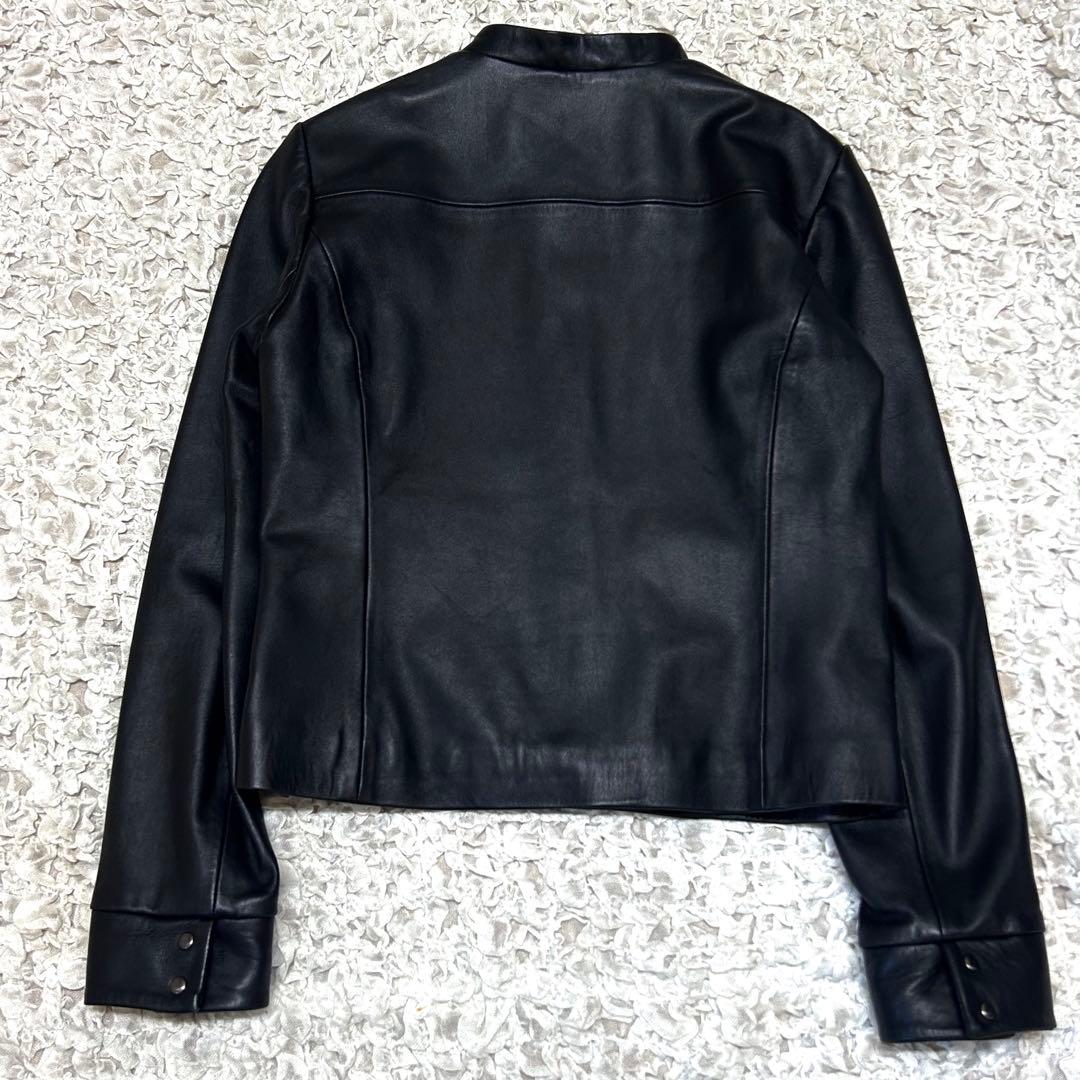 美品 コントワーデコトニエ レザージャケット シルバーボタン ラム ノーカラー