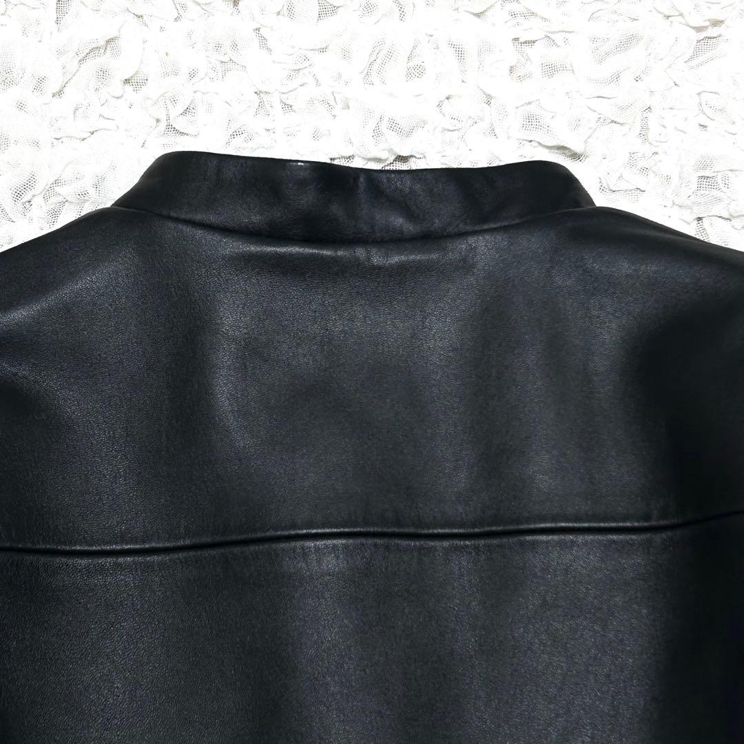 美品 コントワーデコトニエ レザージャケット シルバーボタン ラム ノーカラー