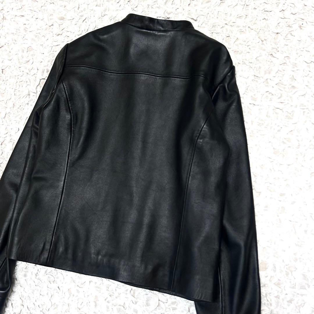 美品 コントワーデコトニエ レザージャケット シルバーボタン ラム ノーカラー