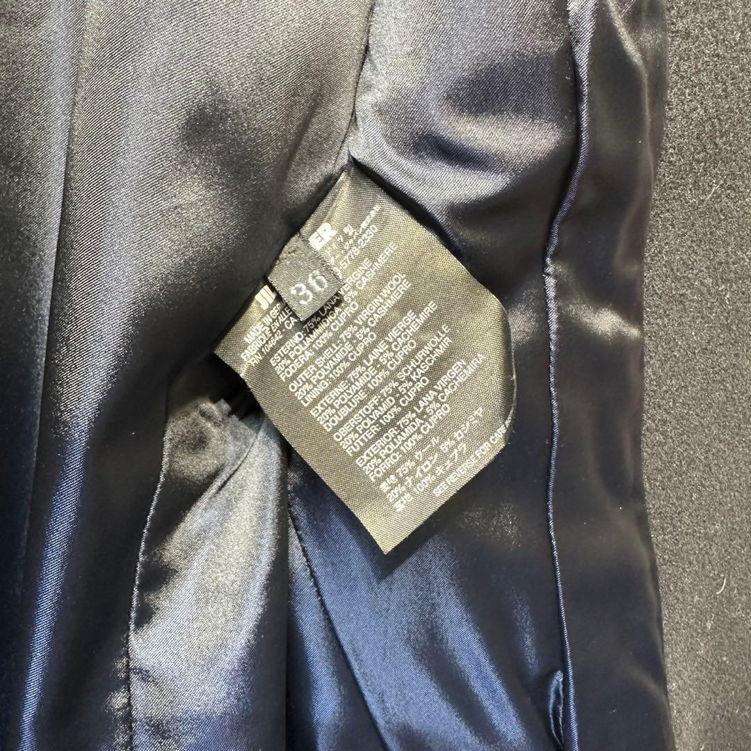 希少 美品 JIL SANDER ウール カシミヤ 変形 チェスターコート 36