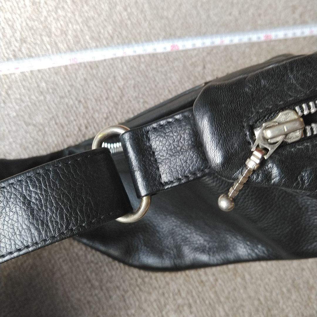 Schott 黒レザー ボディバッグ・ウエストポーチ　インド製　未使用