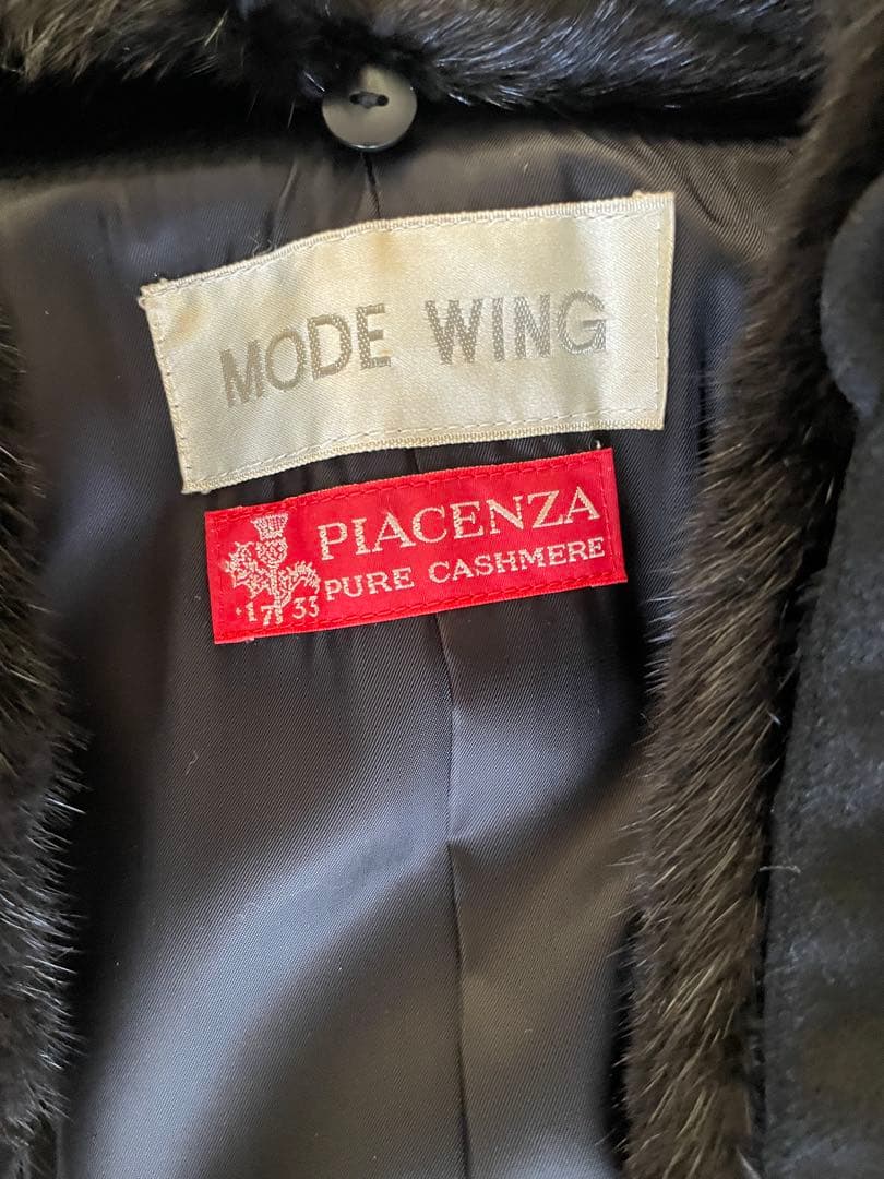 PIACENZA ピアチェンツァ カシミヤ100% コート ミンク 黒