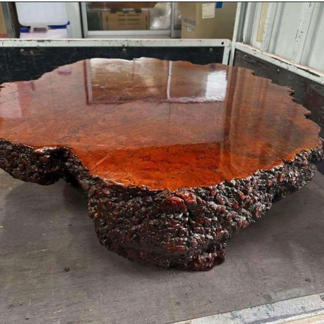 メイプル 座卓 瘤材 総無垢 脚一体型 希少品　応接間、和室等に最適。