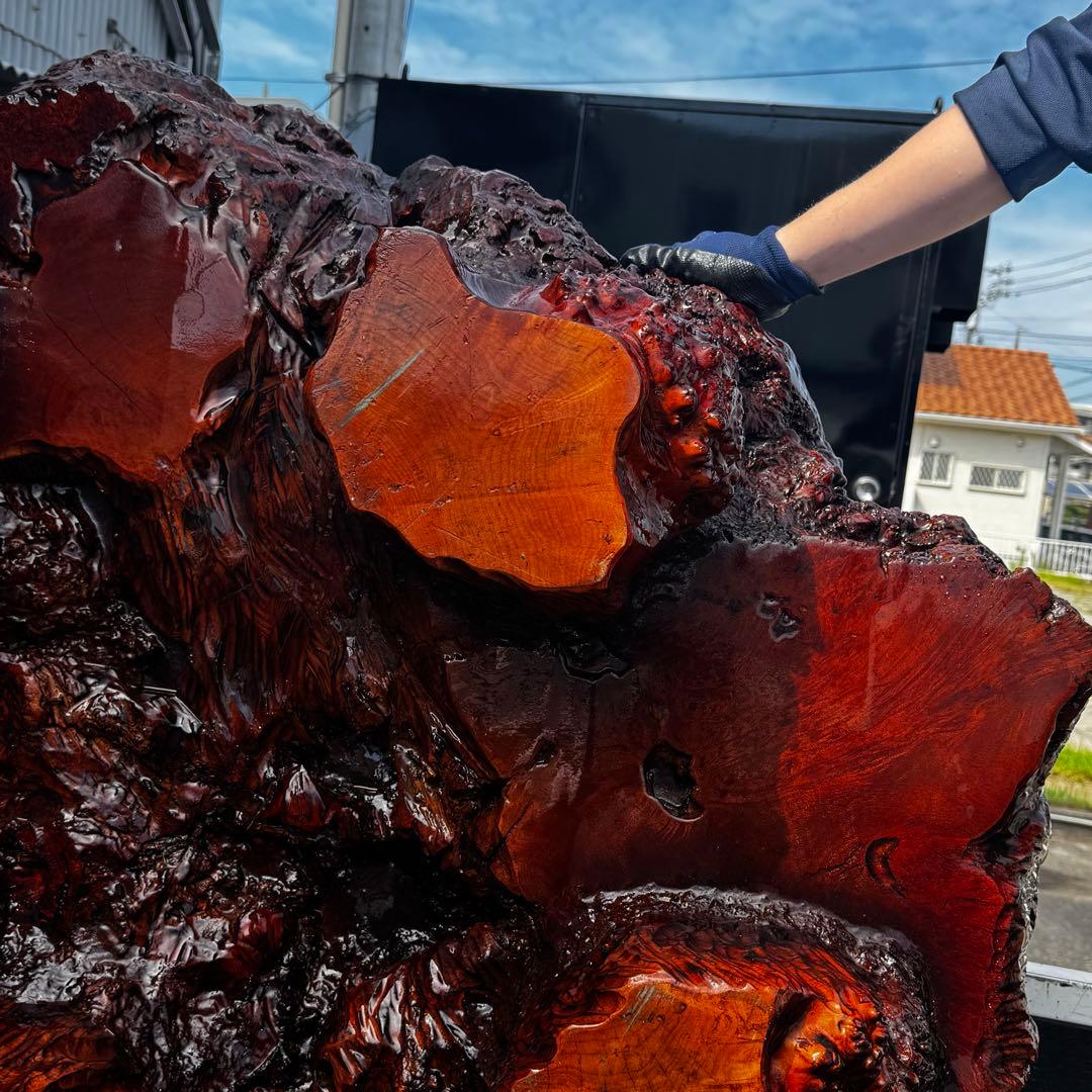 メイプル 座卓 瘤材 総無垢 脚一体型 希少品　応接間、和室等に最適。