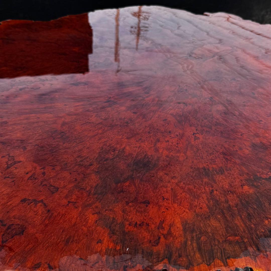 メイプル 座卓 瘤材 総無垢 脚一体型 希少品　応接間、和室等に最適。