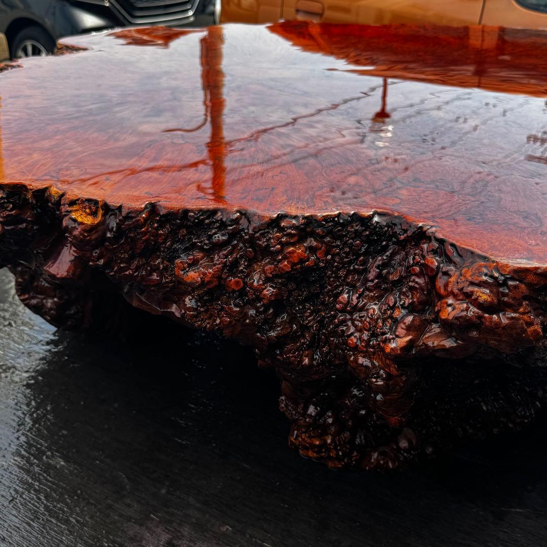 メイプル 座卓 瘤材 総無垢 脚一体型 希少品　応接間、和室等に最適。