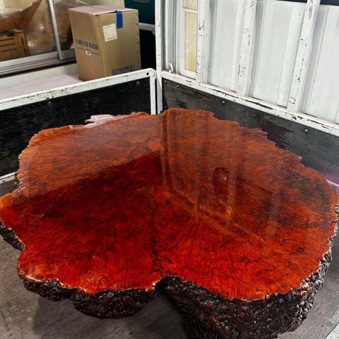 メイプル 座卓 瘤材 総無垢 脚一体型 希少品　応接間、和室等に最適。