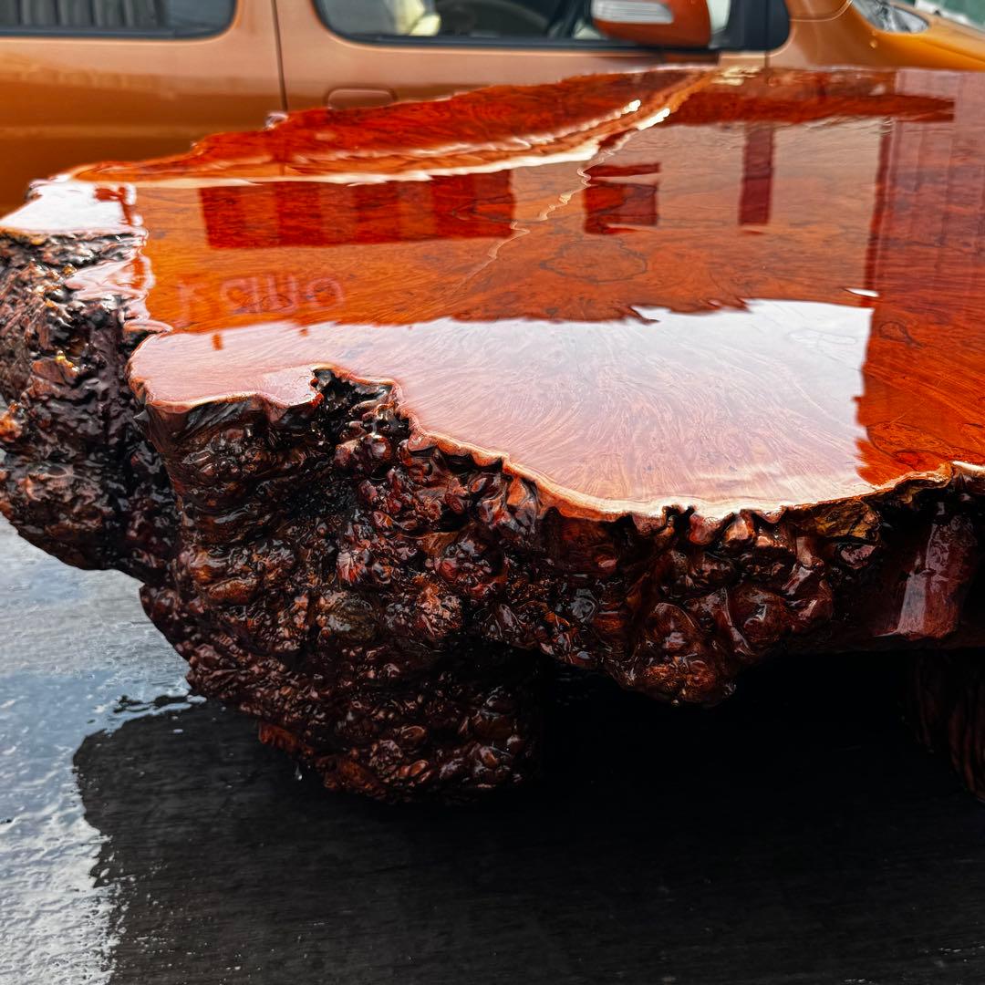 メイプル 座卓 瘤材 総無垢 脚一体型 希少品　応接間、和室等に最適。