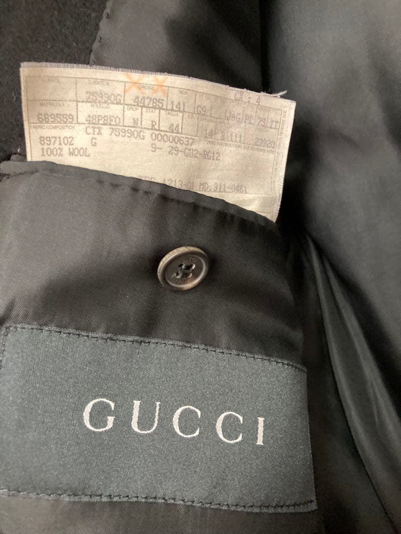 グッチ　ウール　スタンドカラーシングルコート