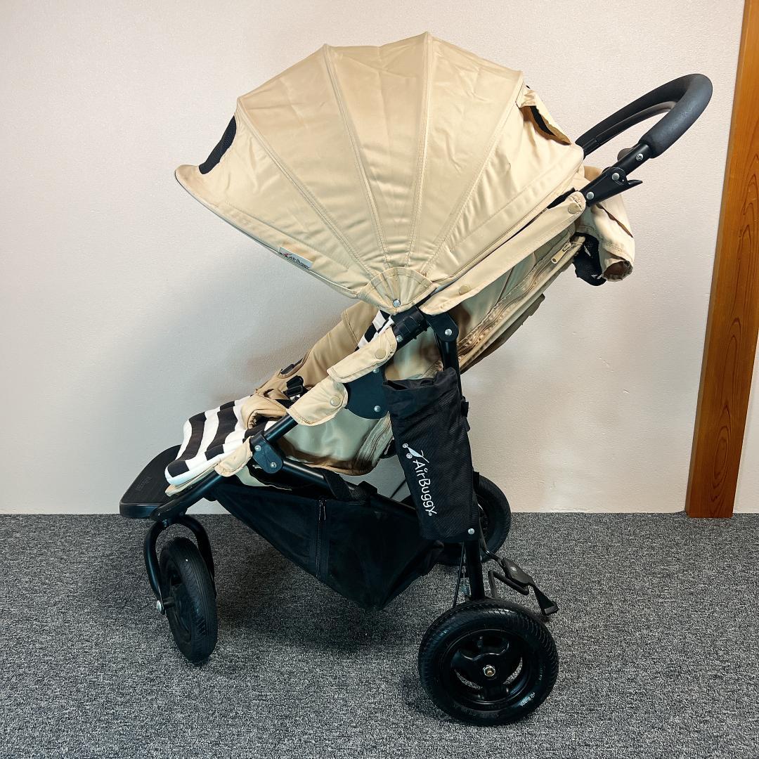 【良品】エアバギーココ　ブレーキ キャメル　ガード付き　レインカバー　ホルダー