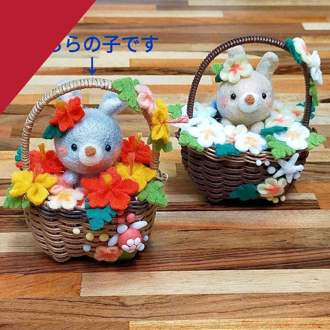 ✿お値下げ中✿羊毛フェルト✿うさぎちゃん✿フェルトフラワー✿ハイビスカス✿かめ✿