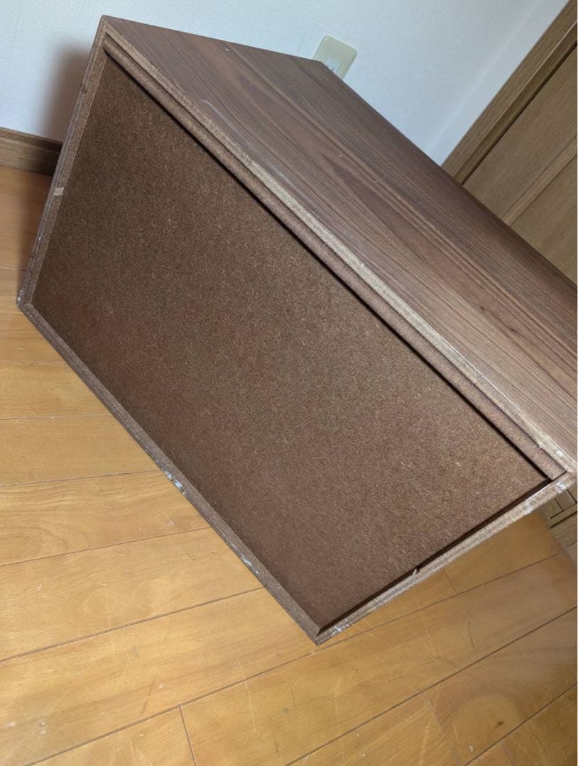 ■送料込■無印良品 木製収納ケース 引出式ワイド ウォールナット材 チェスト
