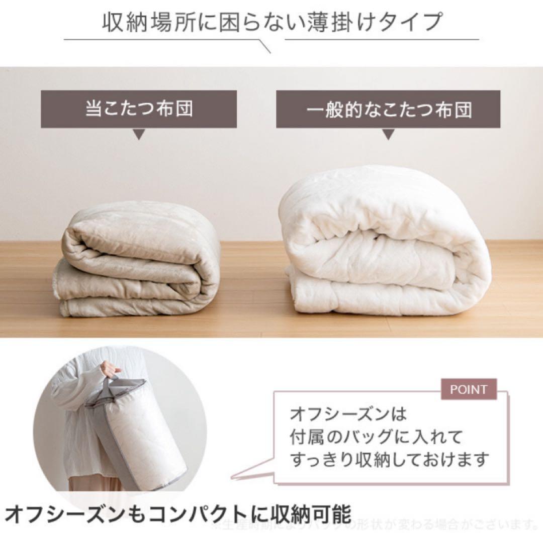 【グレー】こたつ布団　リバーシブルファー　正方形　190cm×190cm