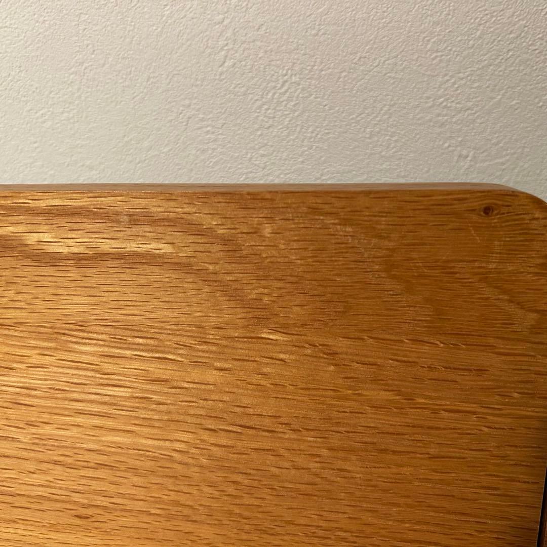 無印良品　木製ベッドフレーム シングル　オーク　脚付　ヘッドボード付　(左)