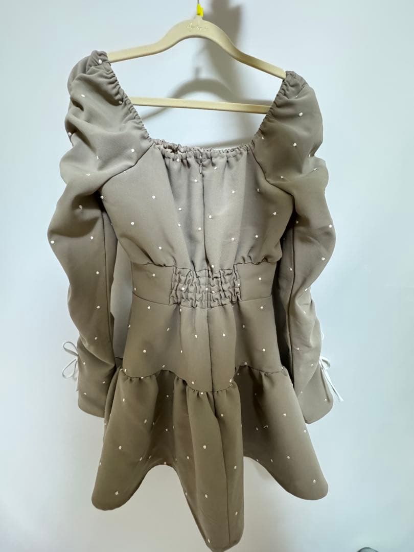 Darich ダーリッチ スクエアネックギャザーミニワンピース