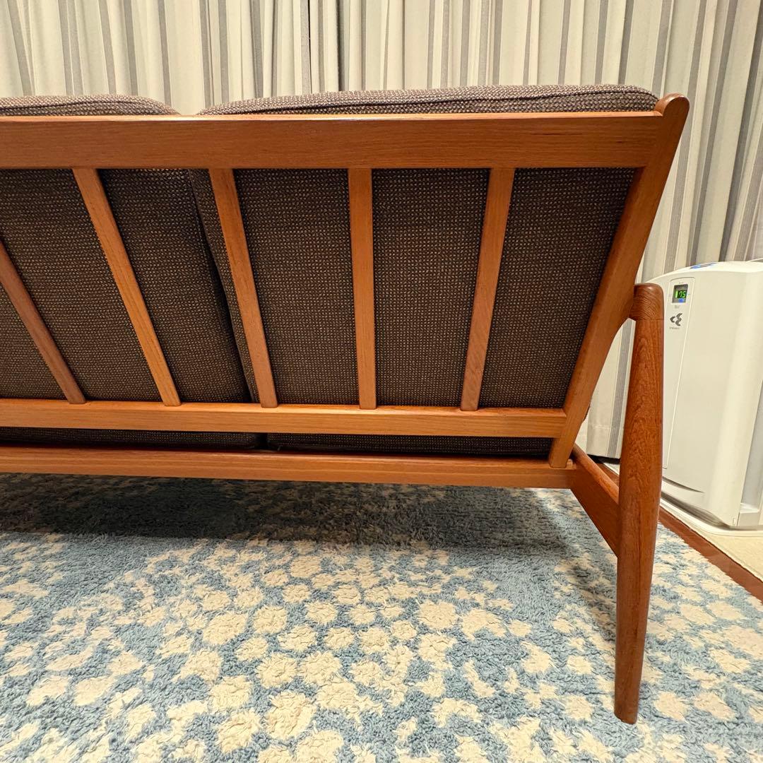 ペーパーナイフソファ　カイ クリスチャンセン　3人掛け　チーク材　宮崎椅子製作所