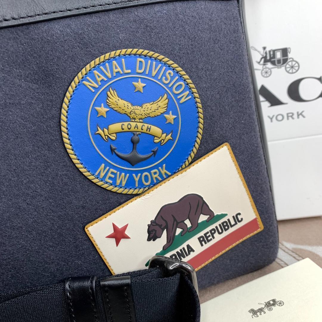 60%OFF　COACH フェルトレザー パッチズ チャールズ カメラ バッグ