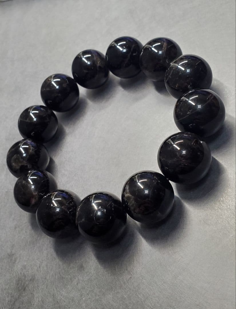 超希少！超大玉!!　モリオン　水晶混　ブレスレット　18mm玉
