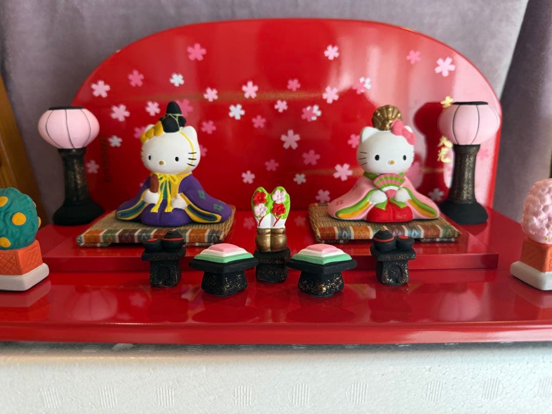 ハローキティ ひな祭り飾り 陶器製