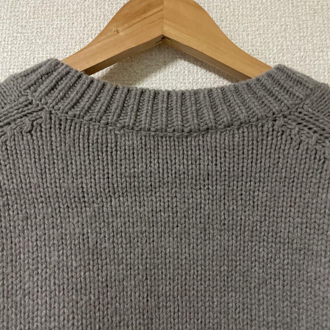 ギャルリーヴィー　ファインウールクルーネックニット　チャコールグレー　S