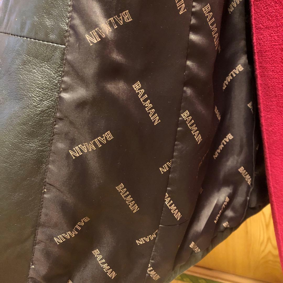 BALMAN バルマン　レザーコート　羊革フォックス　チキアンラム　最高級