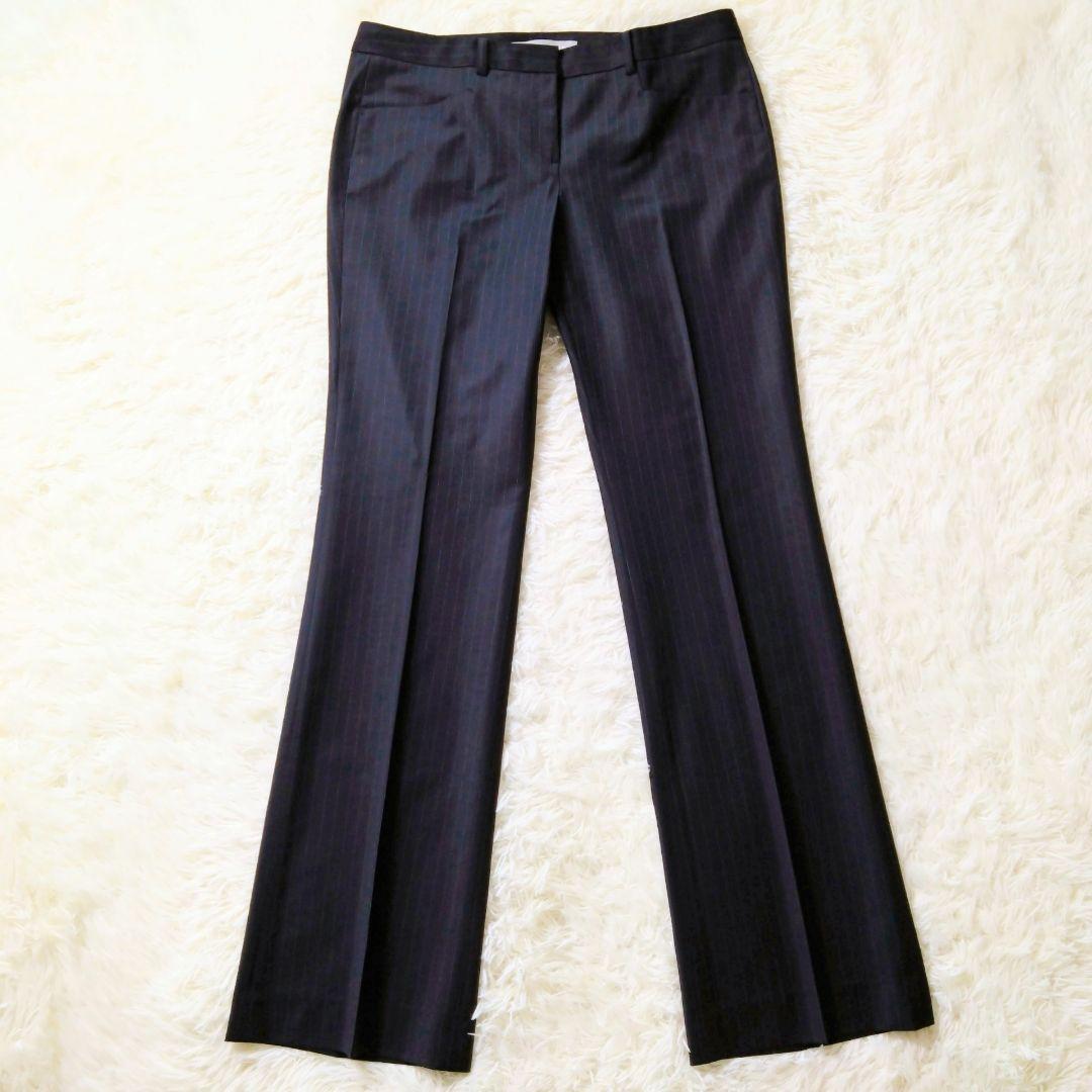 美品　theory luxe　セオリー　セットアップ　40-40　紺　ストライプ