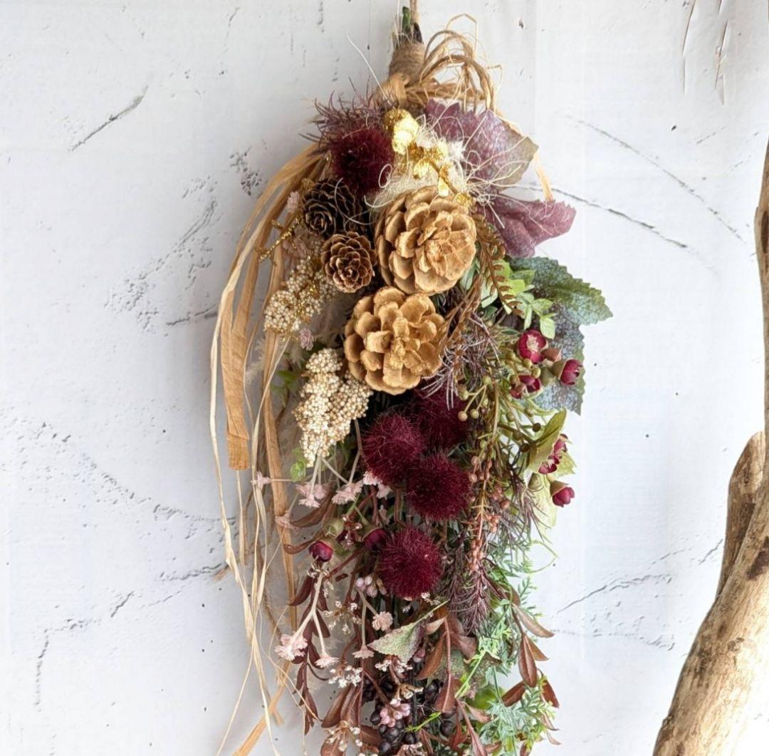 専用＊Marry Christmasフェイクフラワースワッグ(レッド)