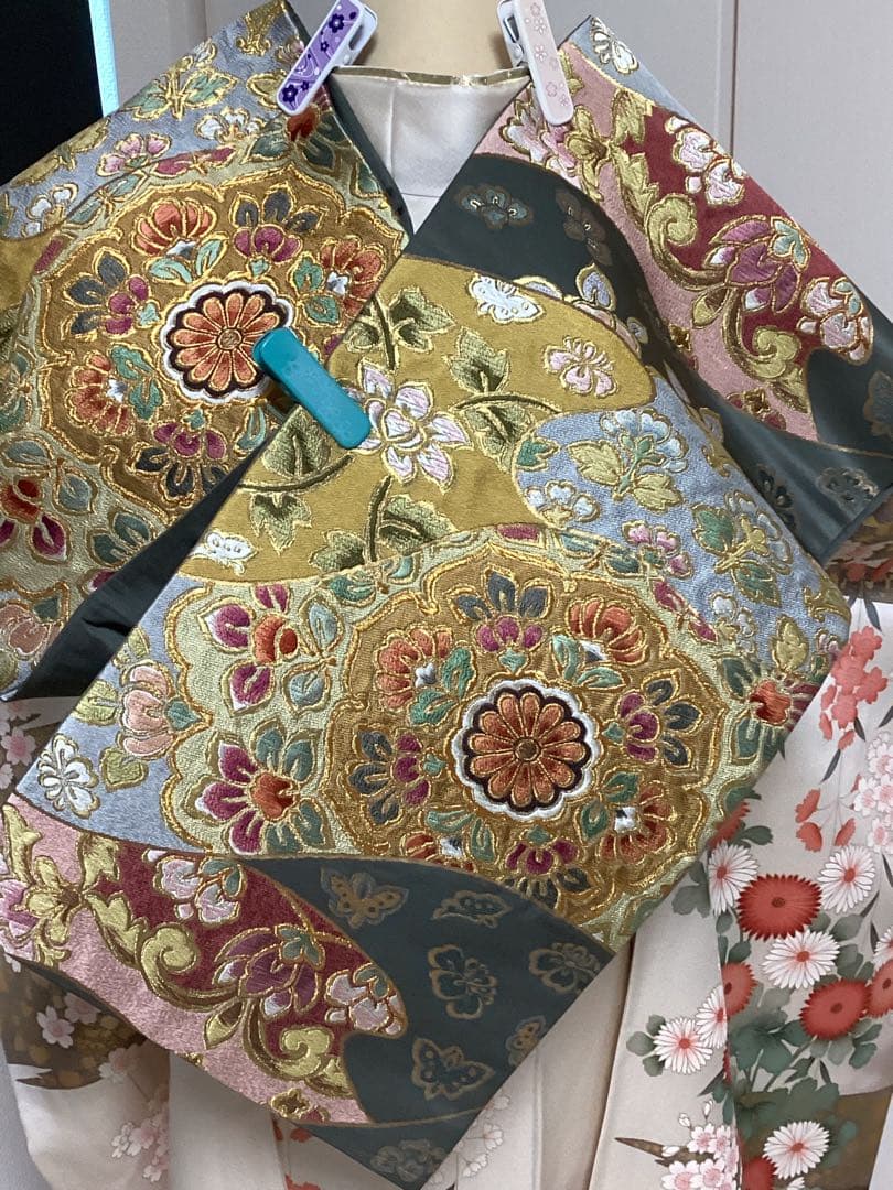 清楚な古典 正絹振袖 ❁⃘*.゜買い足し無しのフルセット 草履バッグ 身丈162