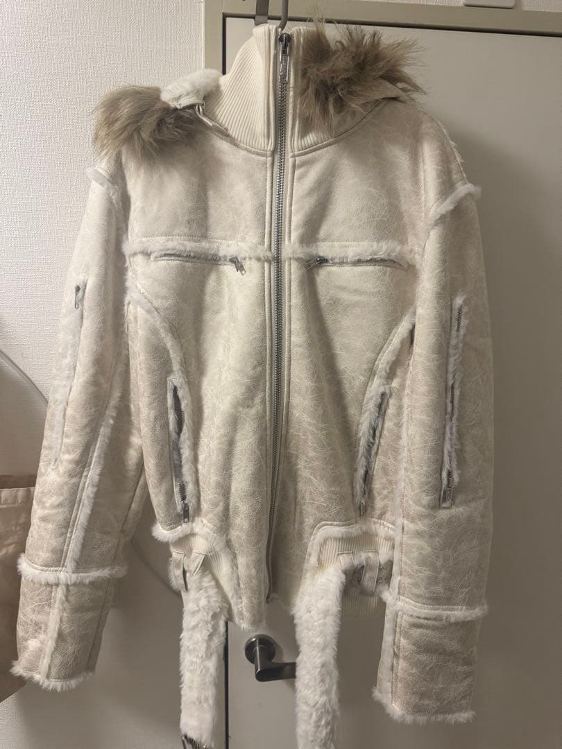 ジャケット・アウター Racer Worldwide white SHEEPASKIN JACKET