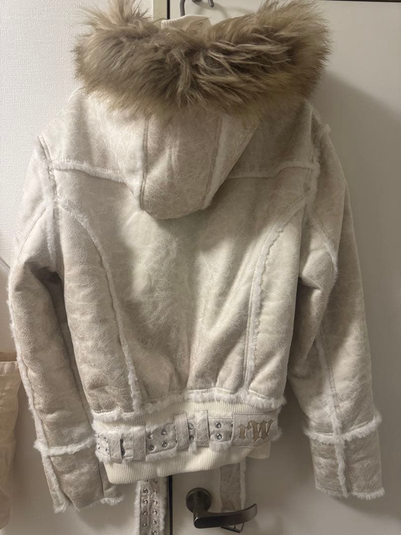 ジャケット・アウター Racer Worldwide white SHEEPASKIN JACKET