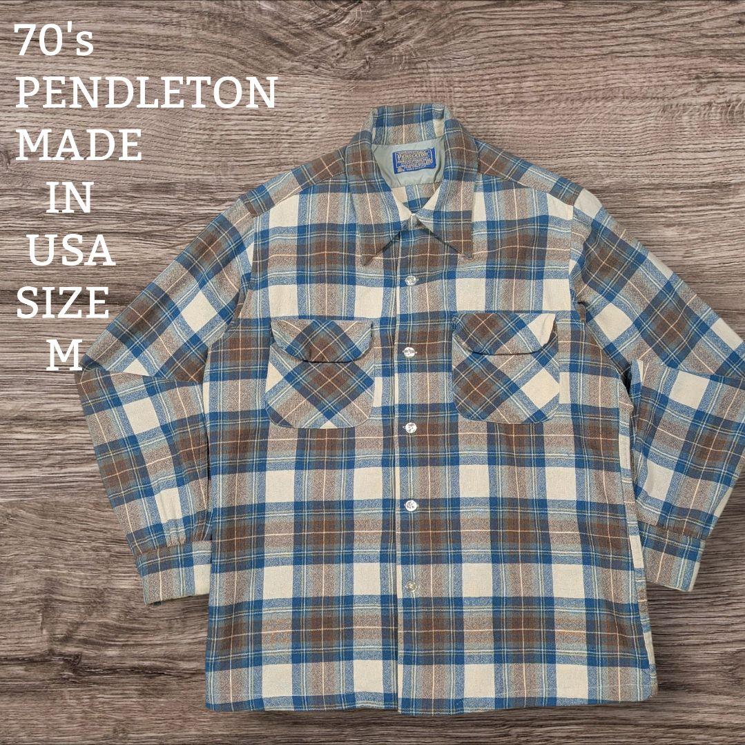 ✸70's✸PENDLETON✸ボードシャツ✸アメリカ製✸ Mサイズ✸ネルシャツ